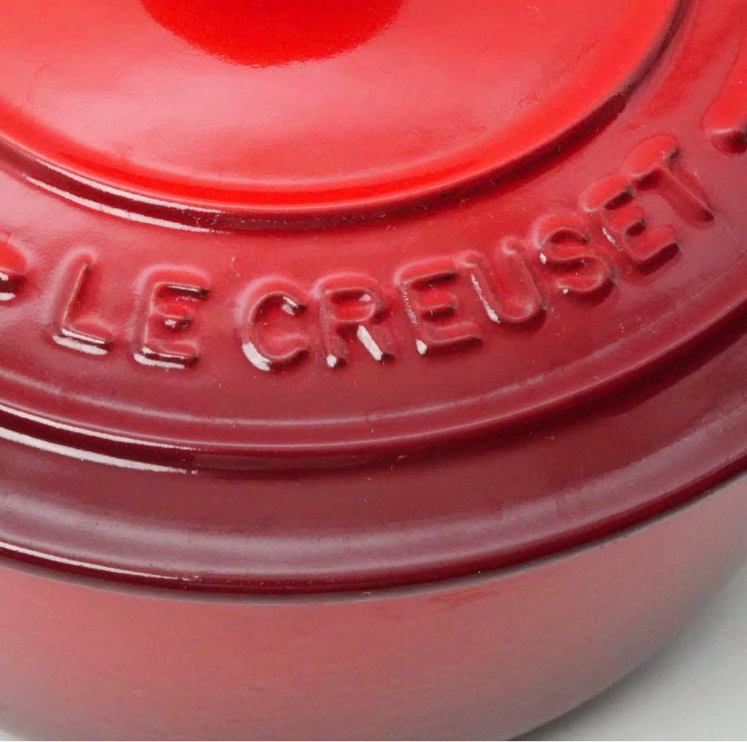 【美品】LE CREUSET　ココット ロンド チェリーレッド　18cm