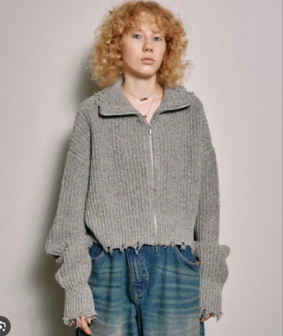 トップス MAISON SPECIAL 2way Front Zip Knit Wear