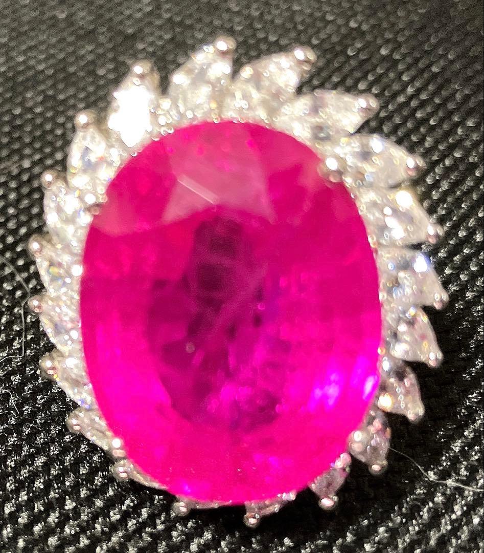 マダガスカル産 ピンクルビー（22.3CT）SV925 リング 指輪