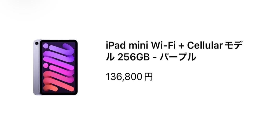 【美品】iPad mini 6 Wi-Fi+Cellularモデル　256G