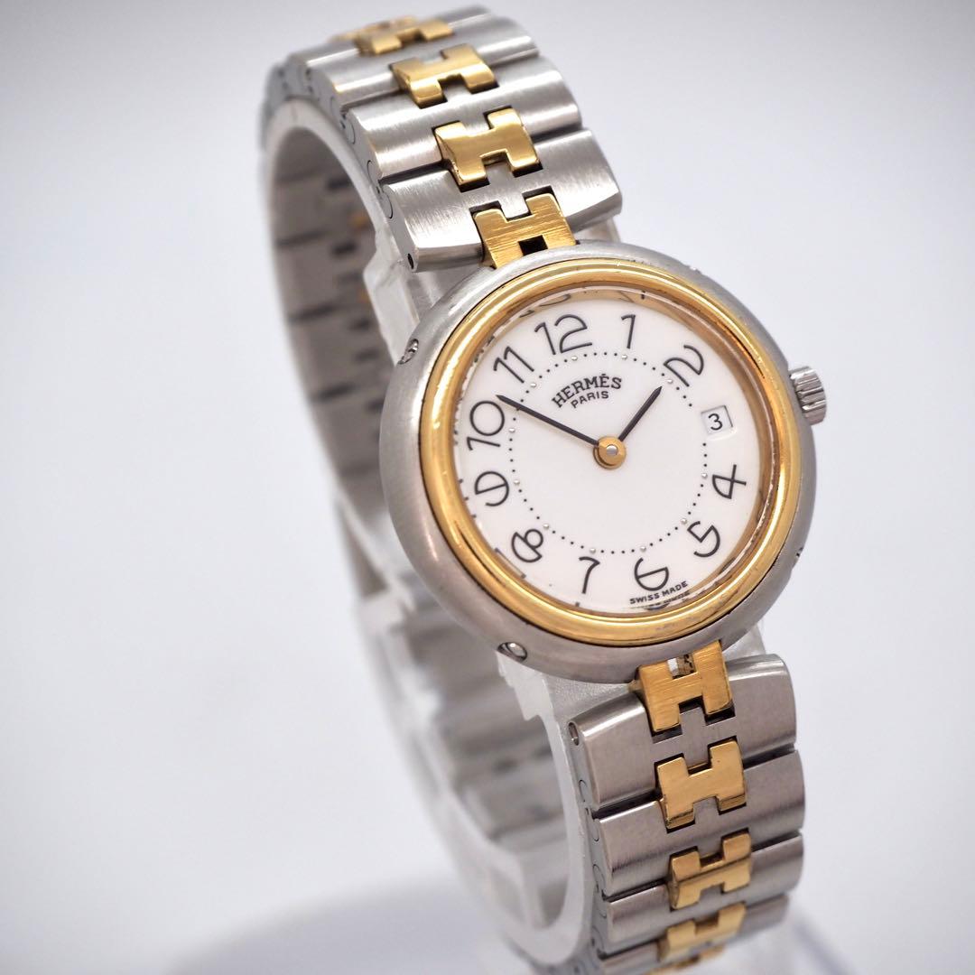 専用421 稼働HERMES 時計　プロフィール　レディース　ゴールド　ホワイト