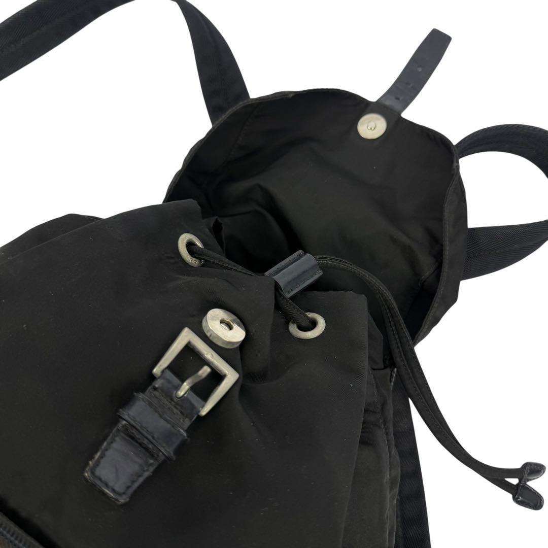PRADA リュック ナイロン 三角ロゴ 黒 白タグ B4650 Gカード付き