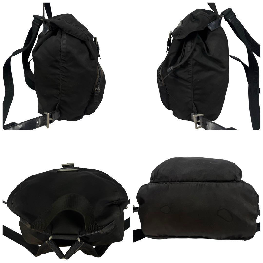 PRADA リュック ナイロン 三角ロゴ 黒 白タグ B4650 Gカード付き