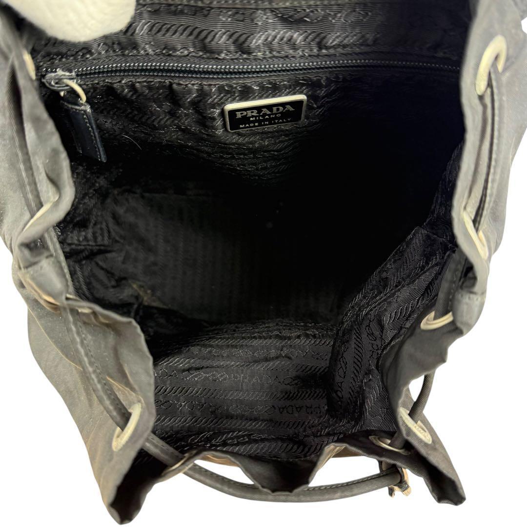 PRADA リュック ナイロン 三角ロゴ 黒 白タグ B4650 Gカード付き
