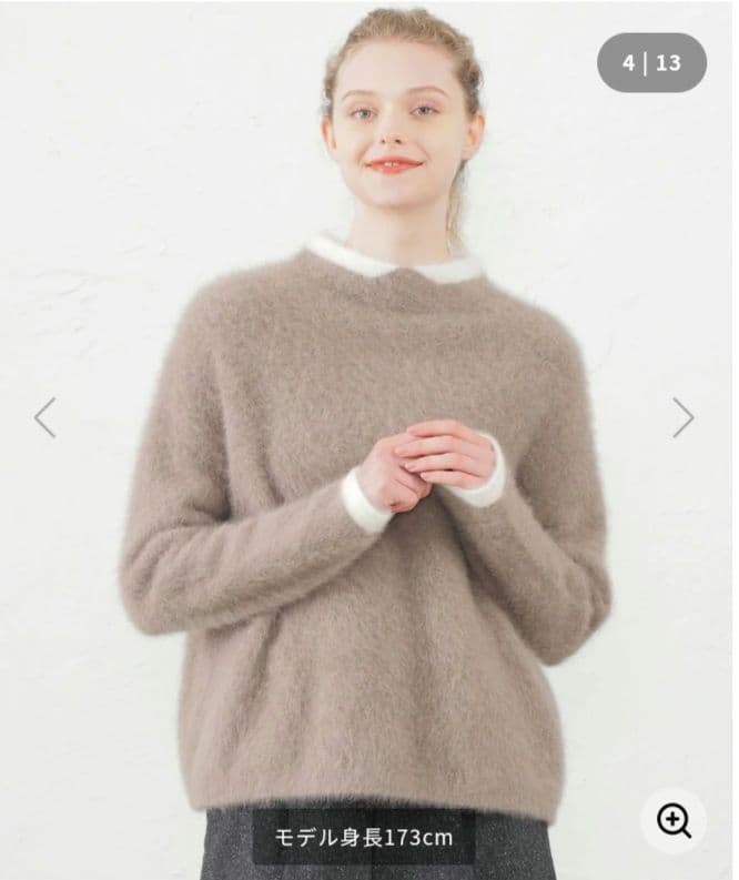 Cleric Collar Knit フォックスカシミヤ