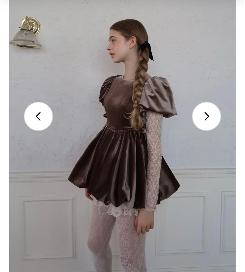 ワンピース velours balloon mini one-piece