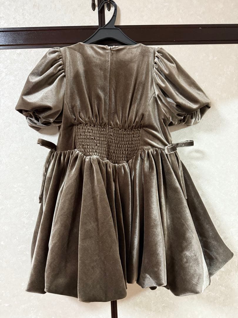 ワンピース velours balloon mini one-piece