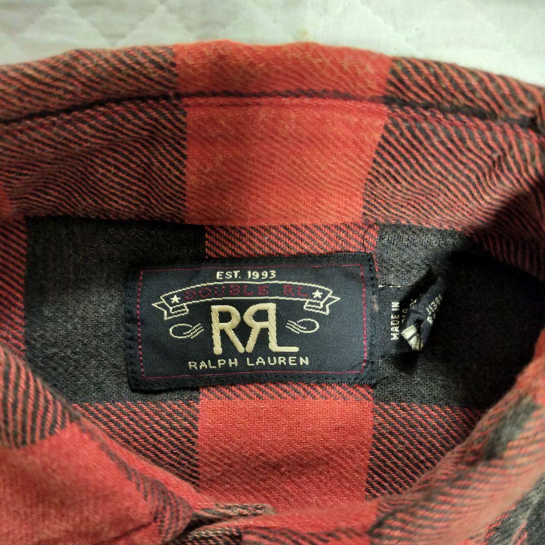 希少XSベッカム着用RRLダブルアールエル バッファローチェック ネルシャツ