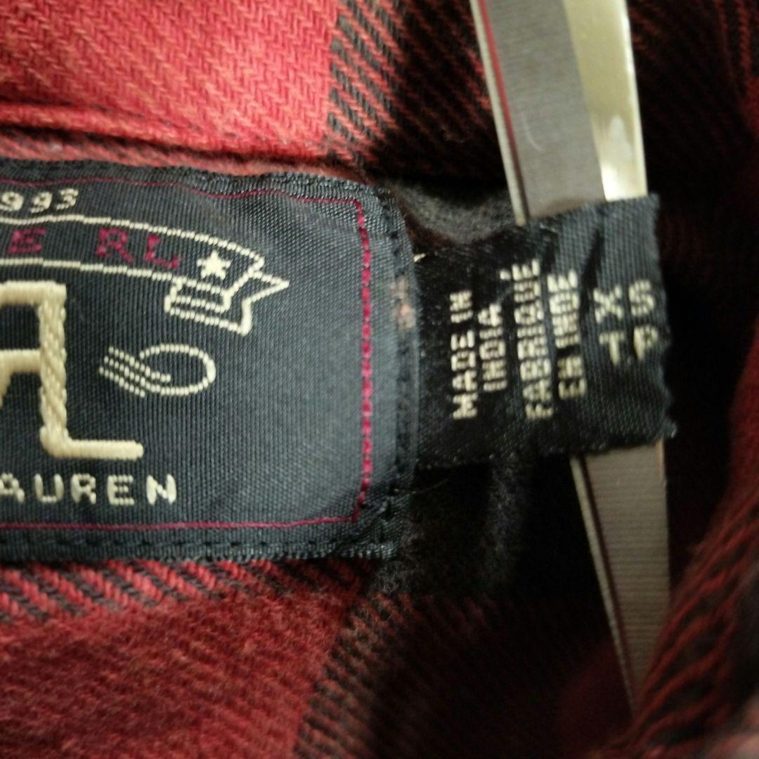 希少XSベッカム着用RRLダブルアールエル バッファローチェック ネルシャツ