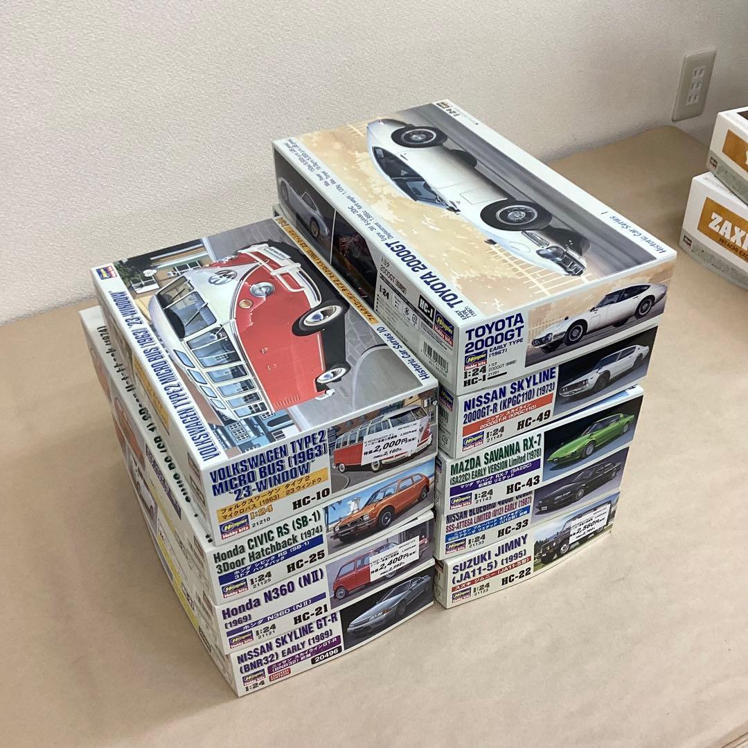ハセガワ 1/24スケール 旧車・名車プラモ9個セット 未組立品