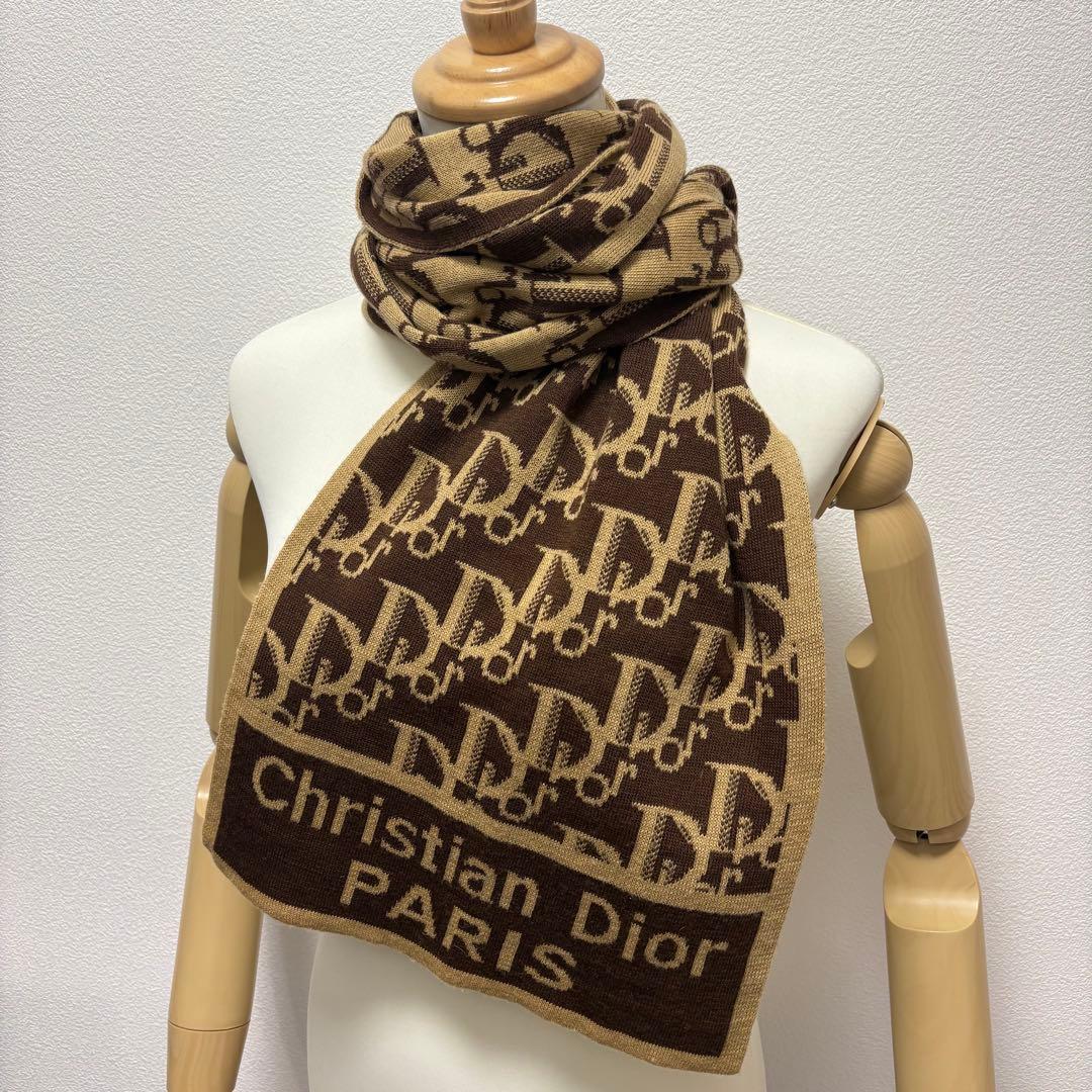 Christian Dior トロッター マフラー ストール ブラウン ベージュ