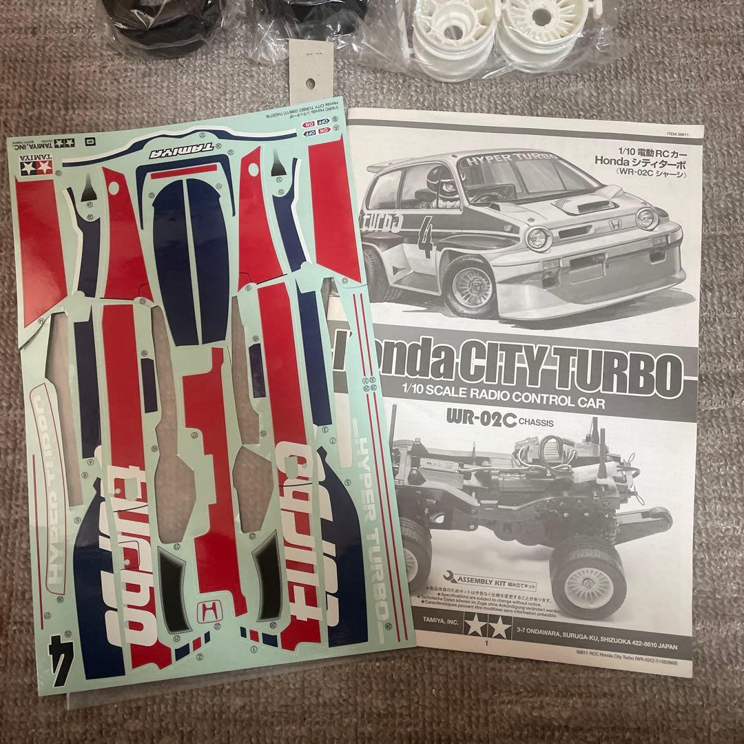 組立塗装済み　タミヤ　HONDA シティターボ　新品タイヤ、ホイールセット