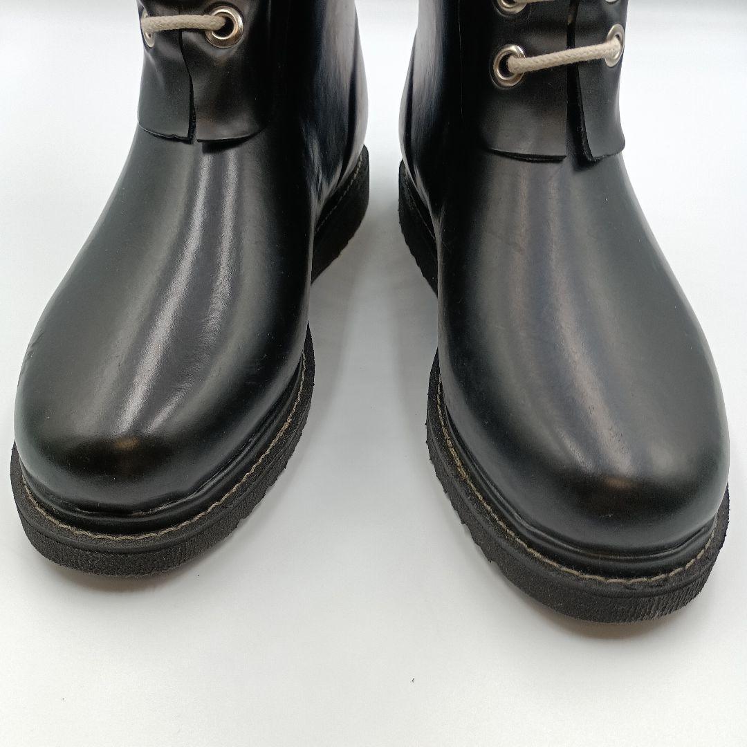 ILSE JACOBSEN レインブーツ レースアップ ブラック ２４cm