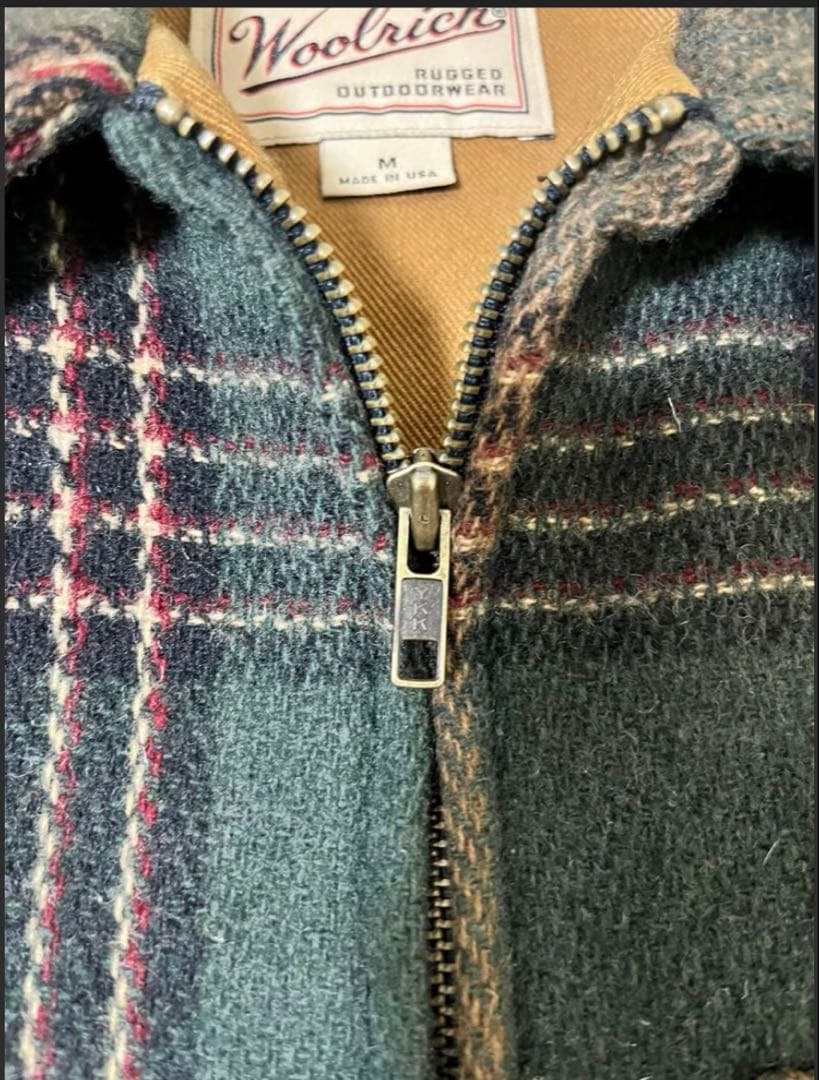 90s usa Woolrich 白タグ ウールジャケット シンチバック ykk