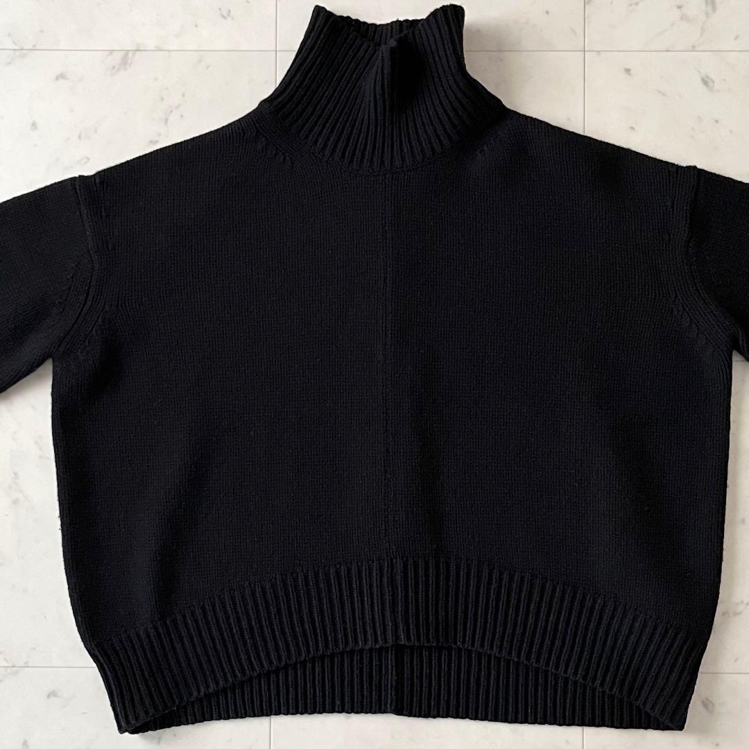 美品＊マディソンブルー ウールハイネックニット サイズ00 ブラック黒 長袖