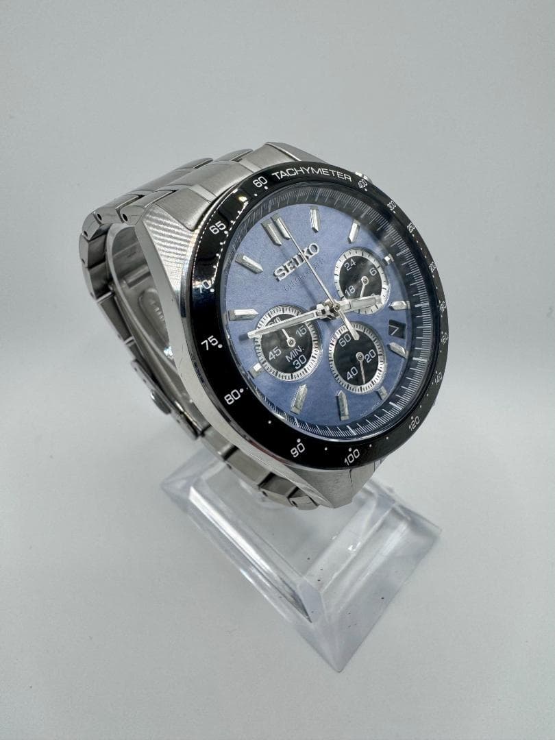 【美品】セイコー セレクション SBTR027 クロノグラフ ブルーグレー