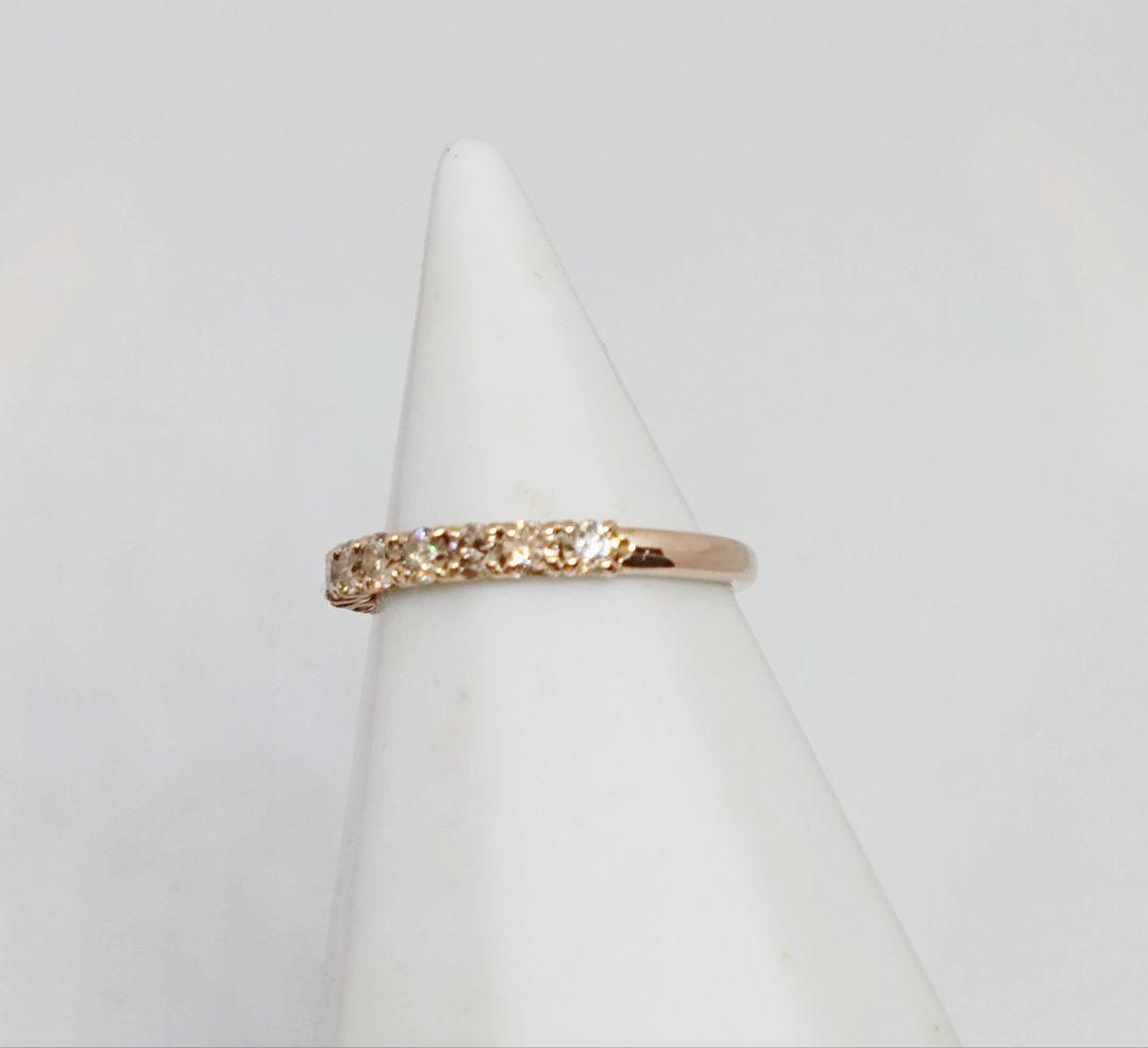 K10ピンクゴールド ブラウンダイヤハーフエタニティリング 0.5ct