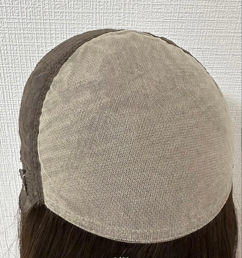 百合子ウィッグ　1点物　スキンタイプ　未カット５０センチ　Ｍサイズ ブラウン系