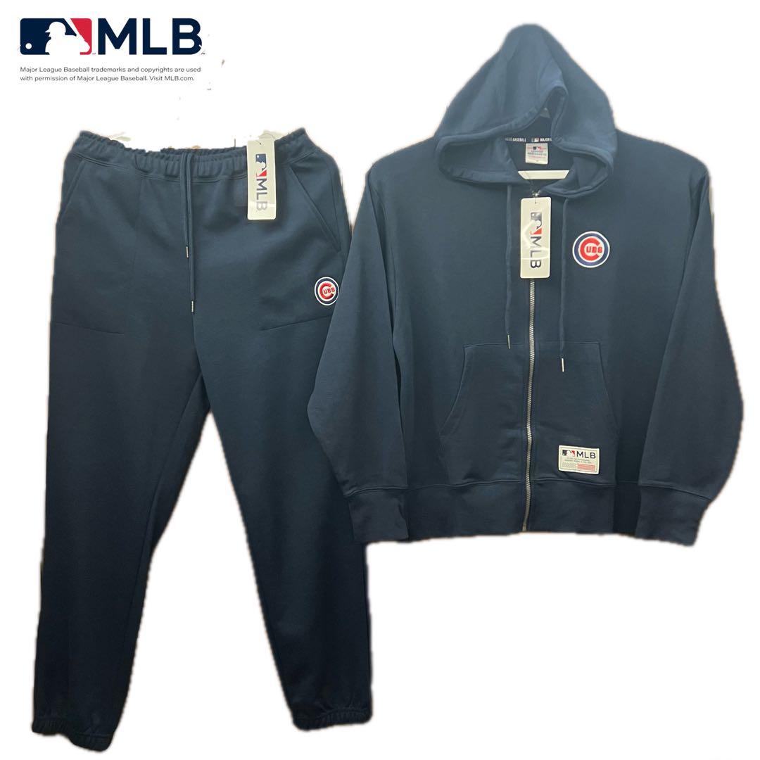 新品未使用 MLB公式 L 上下 セットアップ パーカー ボトム シカゴ カブス