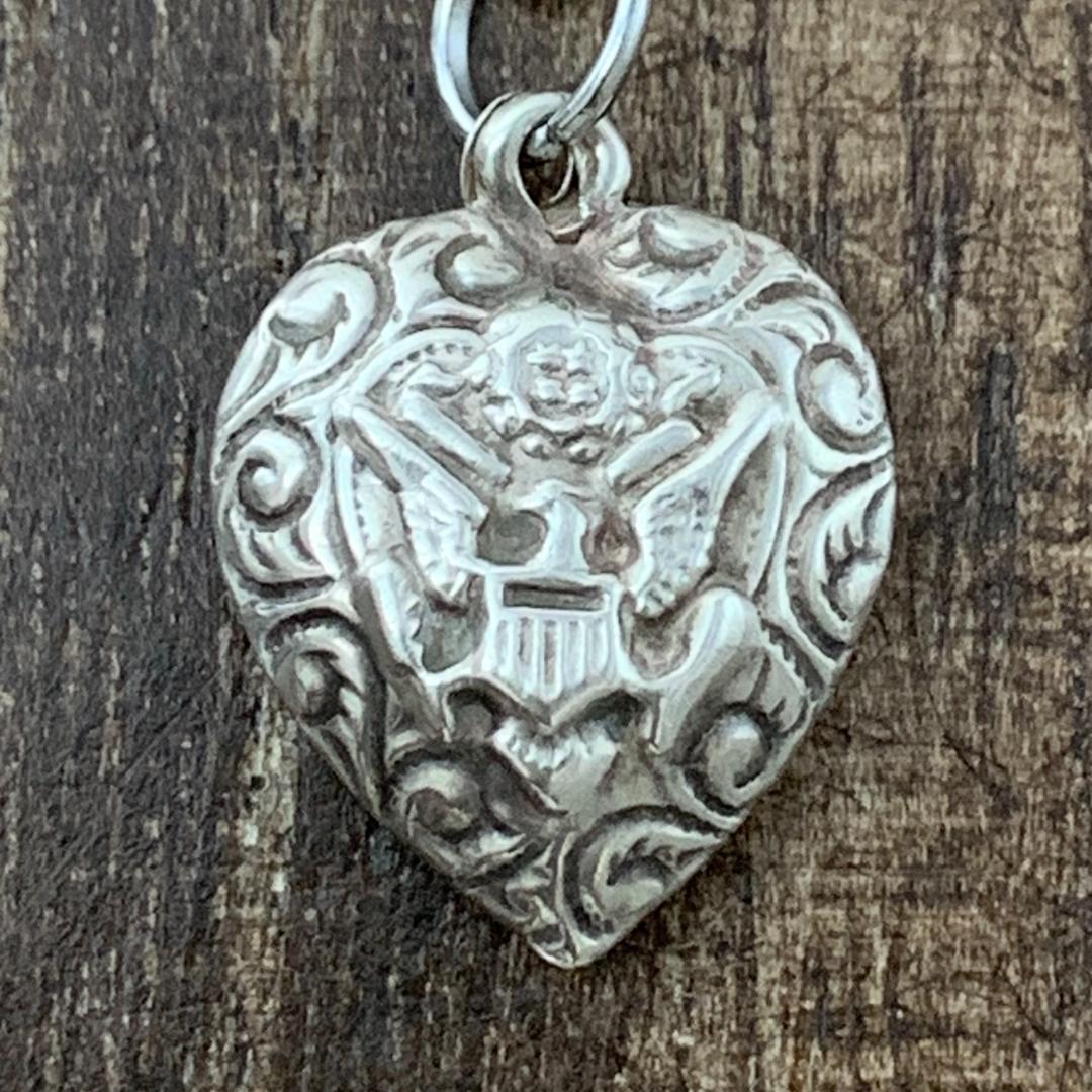 スウィートハートジュエリー白頭鷲 陸軍 シルバー ヴィンテージネックレスNAVY