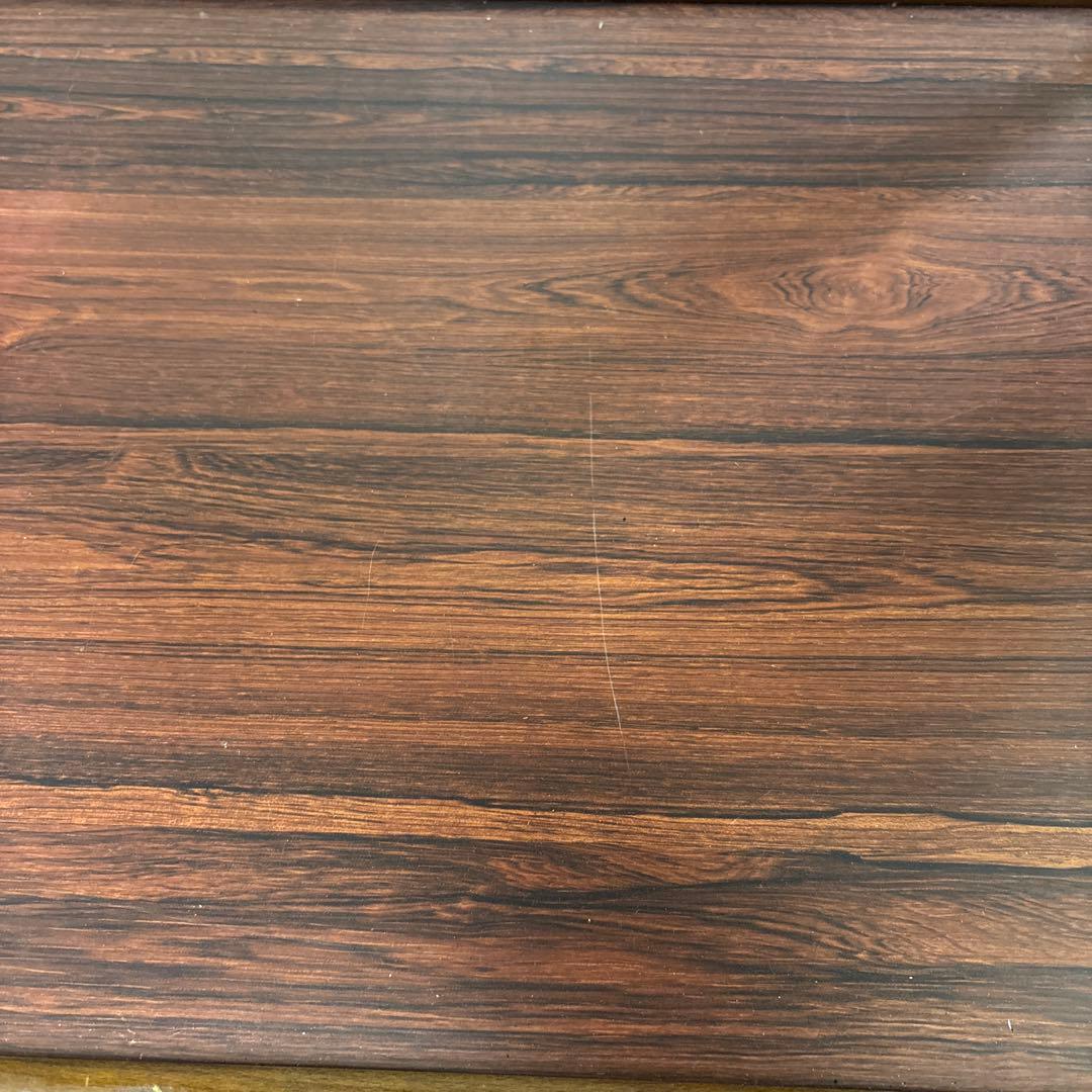 木製2段式サイドテーブル ハンドル付き　アンティーク