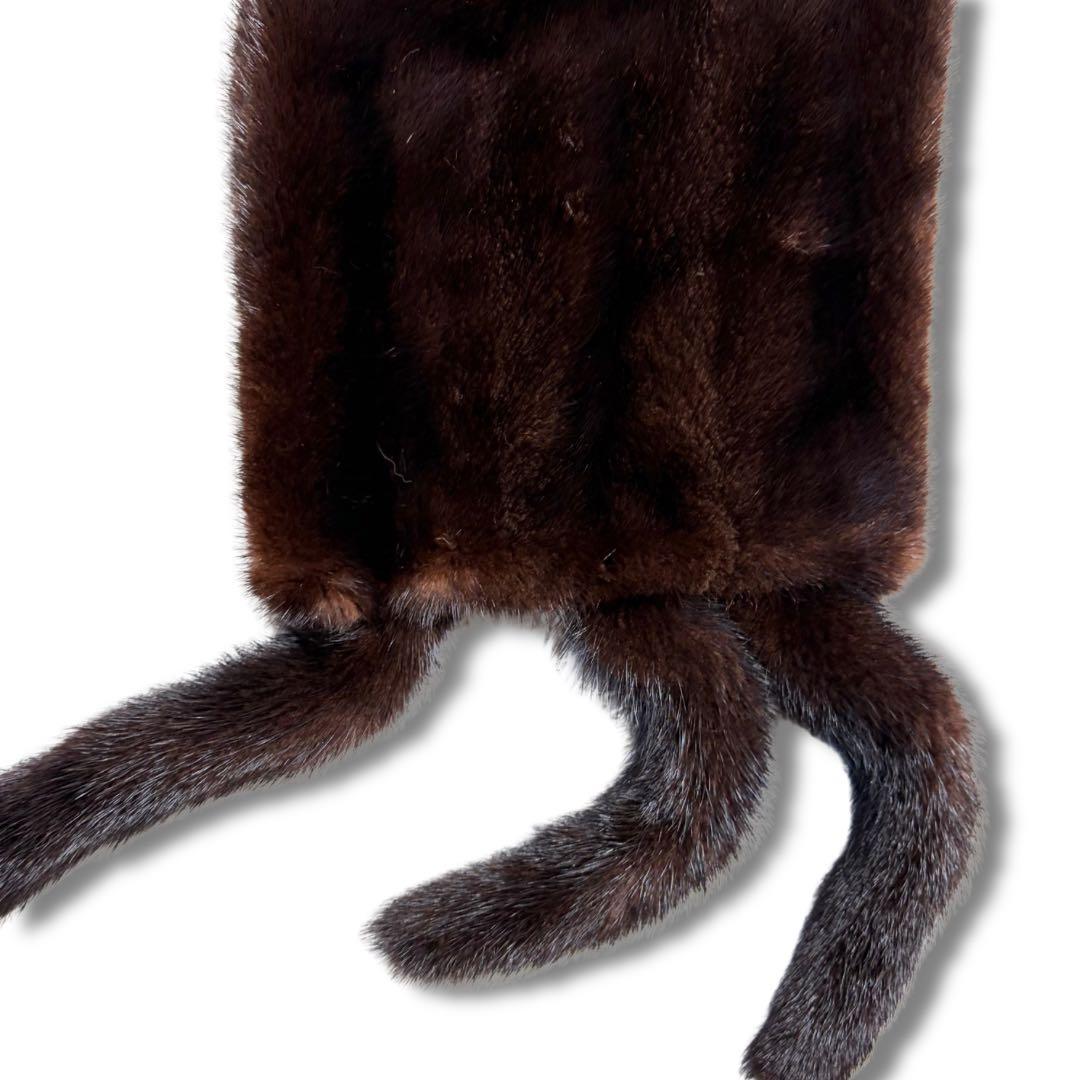 【美品/希少】エンバ ブラックグラマ ミンク 貂 リアルファー ショール