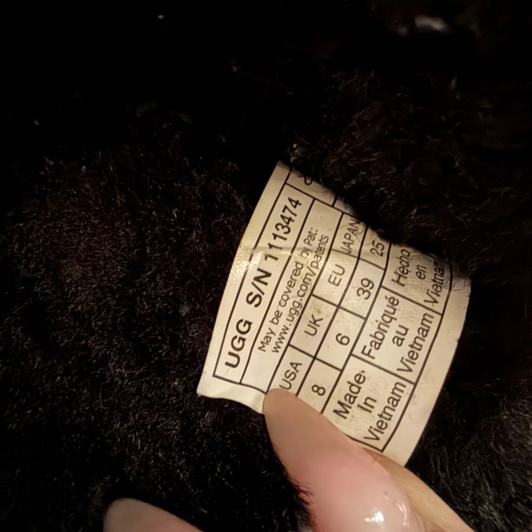 UGG ブラック ムートンブーツ ファンケット 25cm