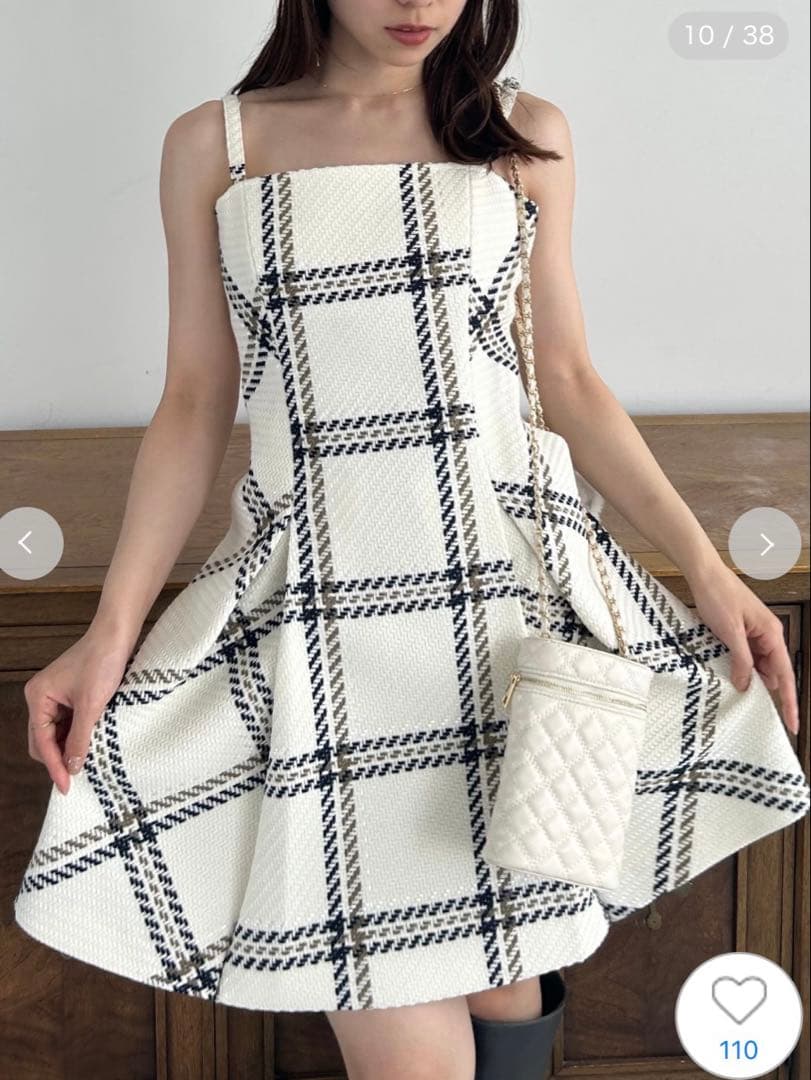 SNIDEL ロービングチェックミニワンピース