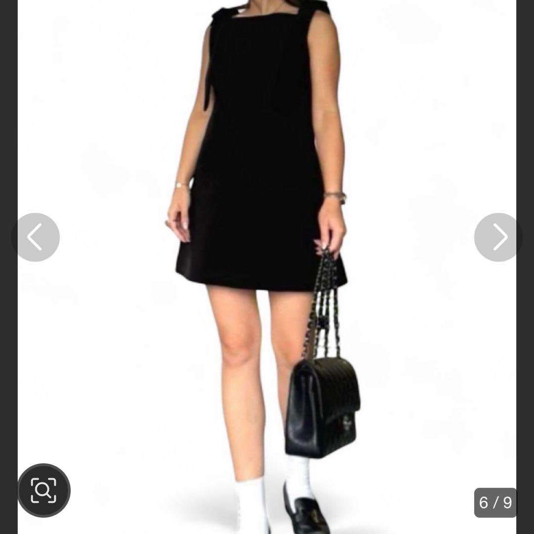 ZARA ブラックベルベットミニワンピース