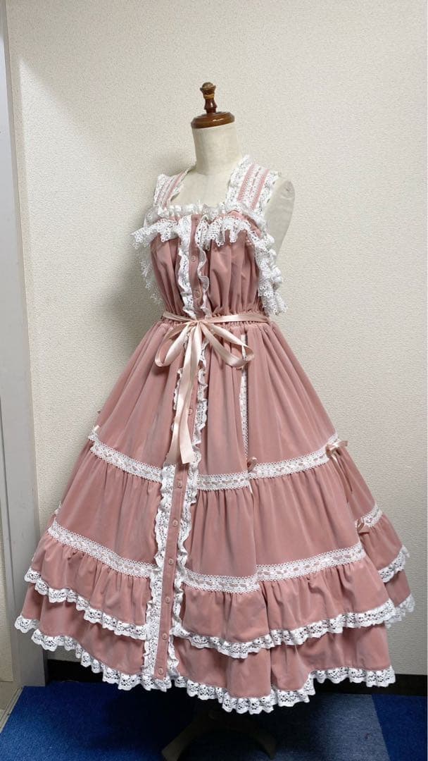 別珍シャーリングJSK　ピンク