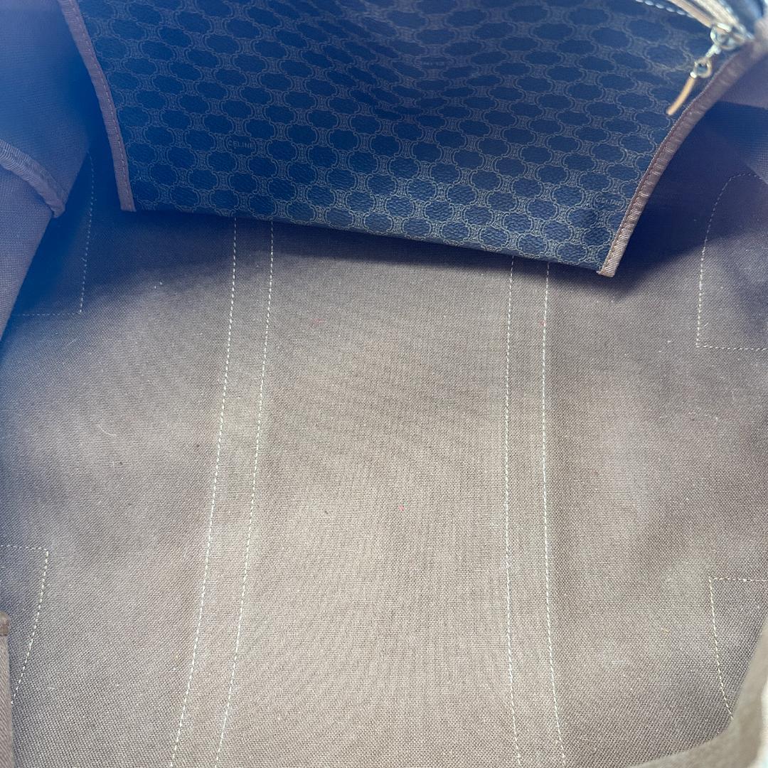 【美品】 CELINE ボストンバッグ マカダム柄 ゴールド金具 南京錠