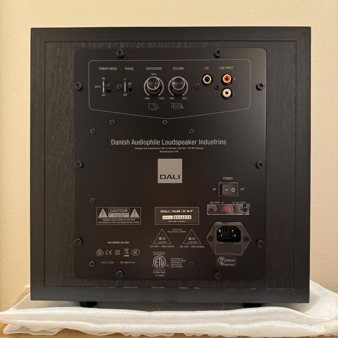 超美品 DALI SUBE9F サブウーファー 別売グリルカバー付属