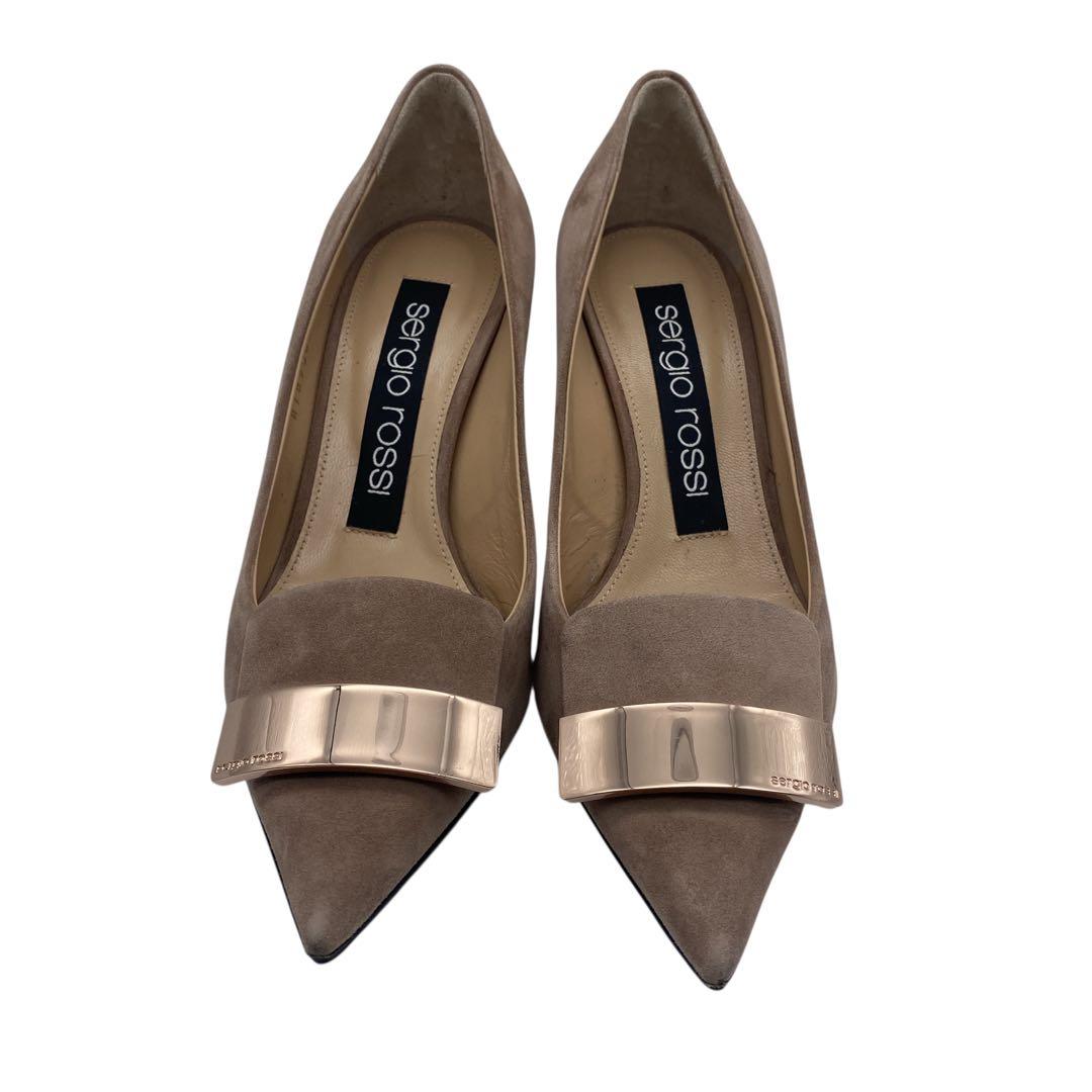 【美品】 セルジオロッシ パンプス スウェード ピンク ピンクベージュ