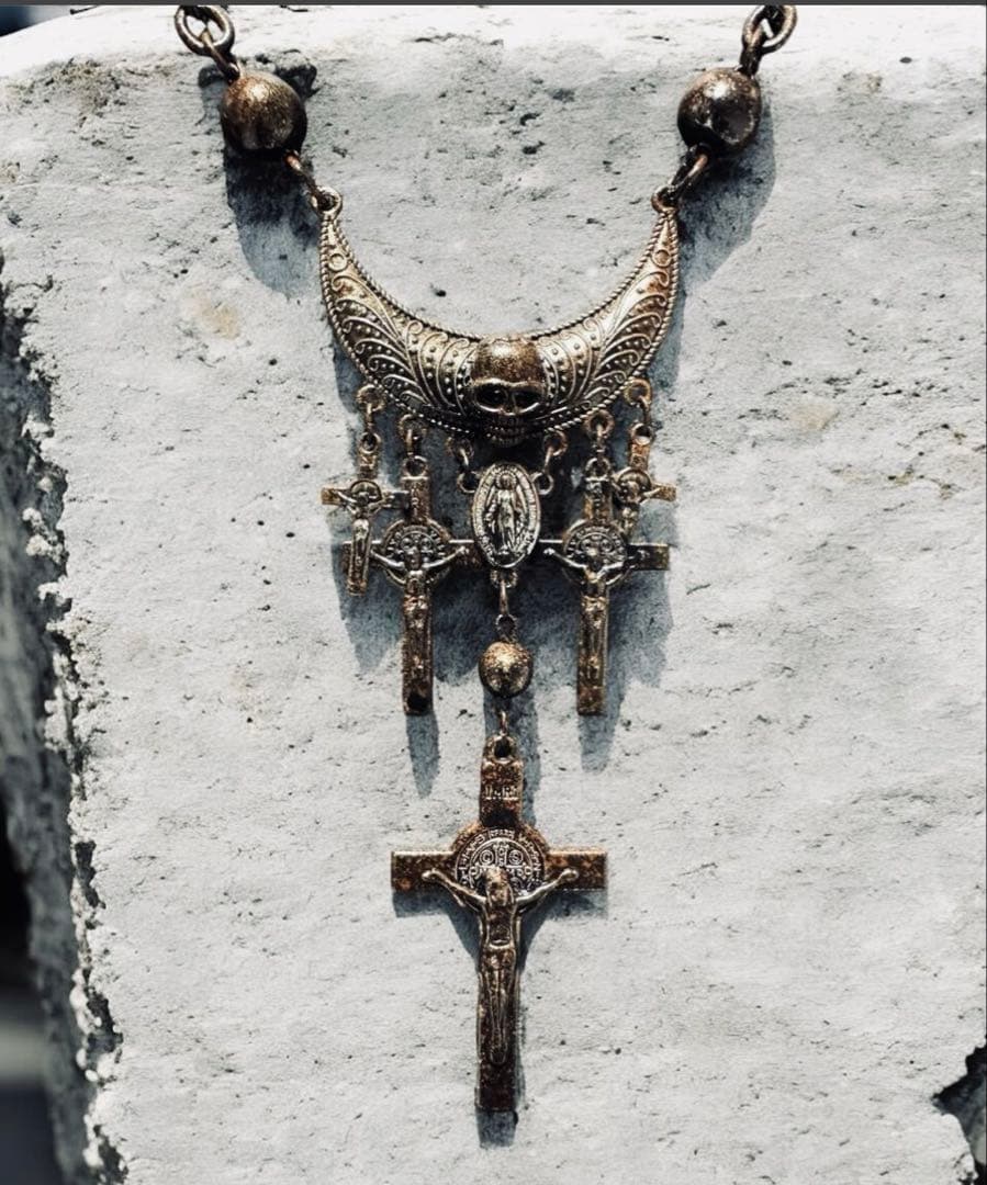 ★1点物★ジャンポールゴルチエ★5クロスカルマアンティークネックレス