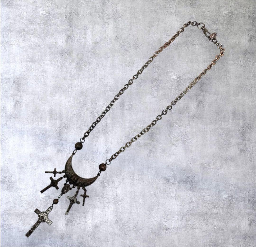 ★1点物★ジャンポールゴルチエ★5クロスカルマアンティークネックレス