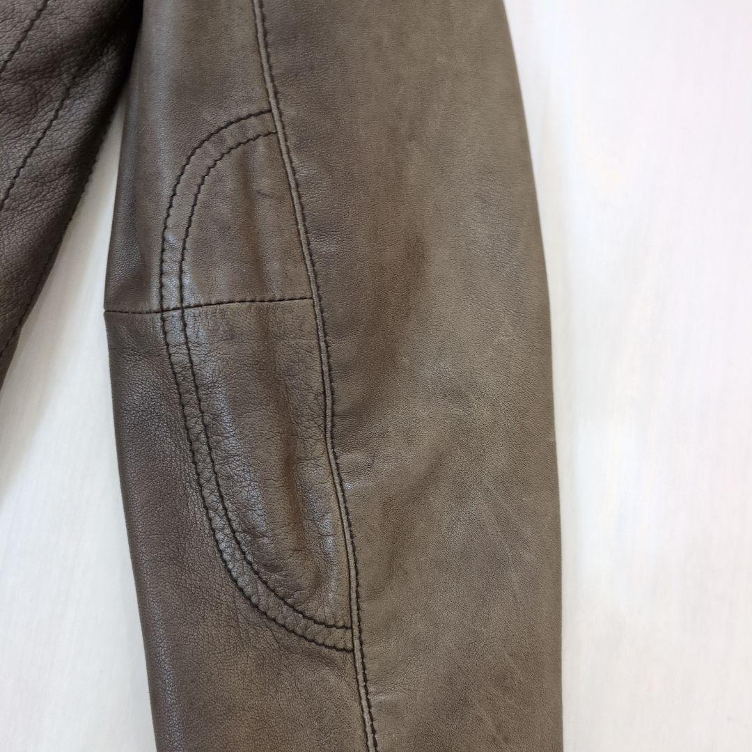 アルマーニ　ARMANI　シングルライダース　レザー　ジャケット　M ブラウン