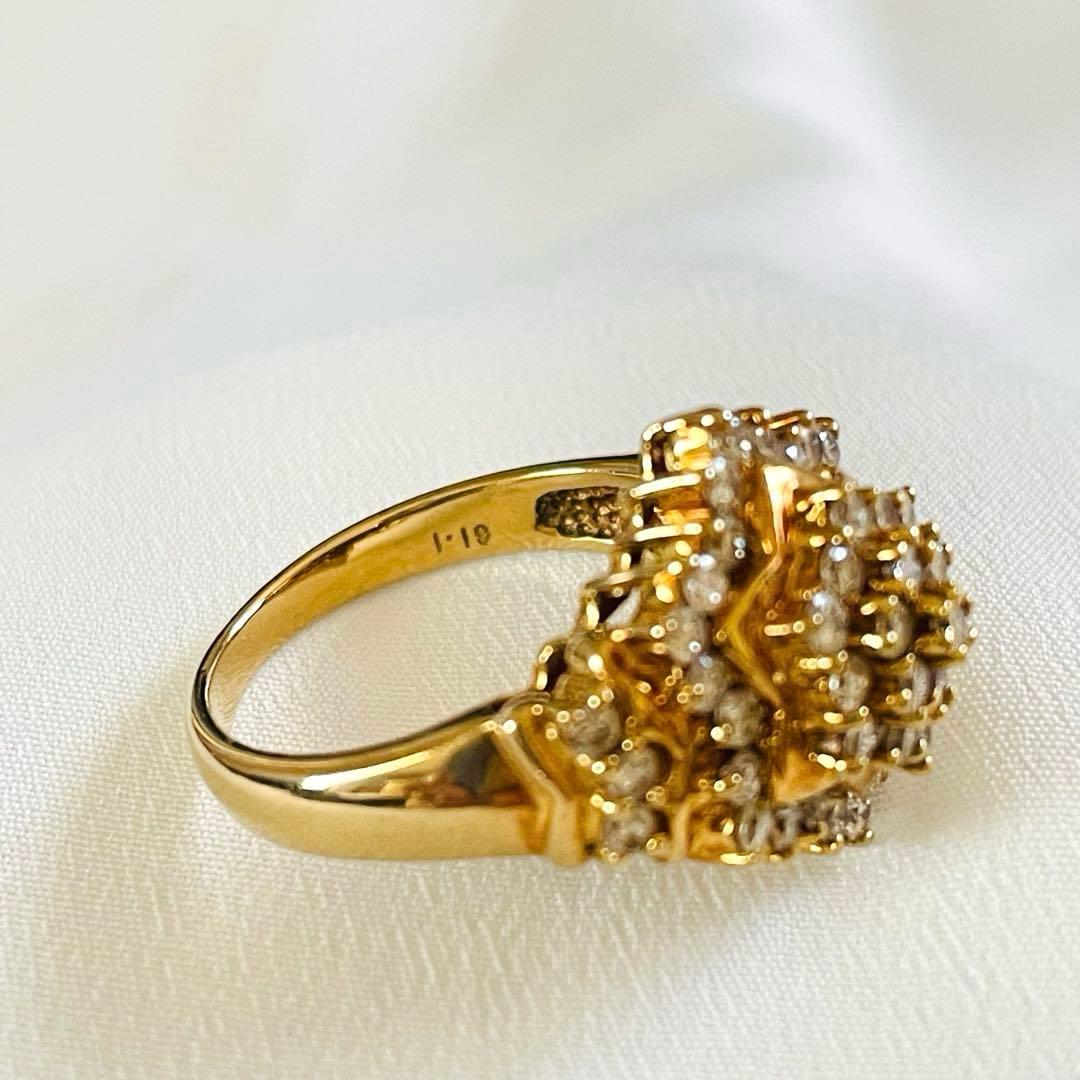 K18 ダイヤモンドリング 1.19ct 約8g ヴィンテージ レトロ 指輪