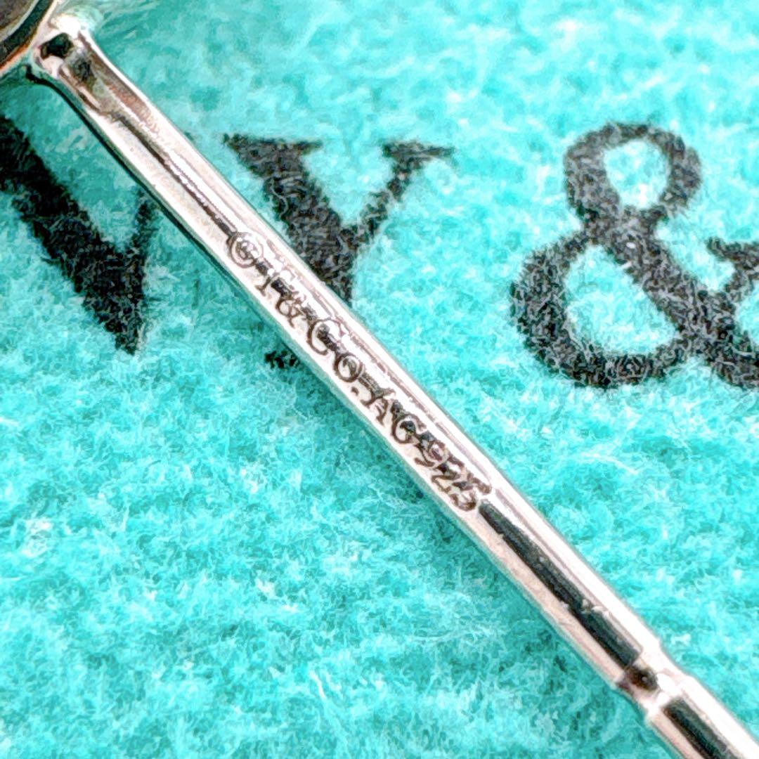 極美品レア ティファニー オープンハート ピアス ブラックジェイド シルバー