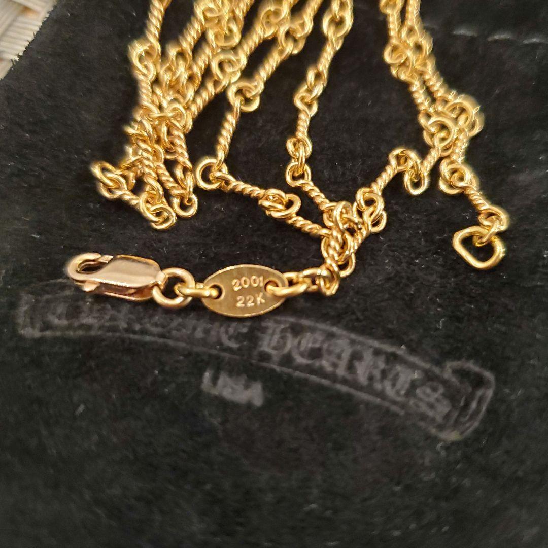 正規品CHROME HEARTS ツインチェーン22Kゴールド ネックレス