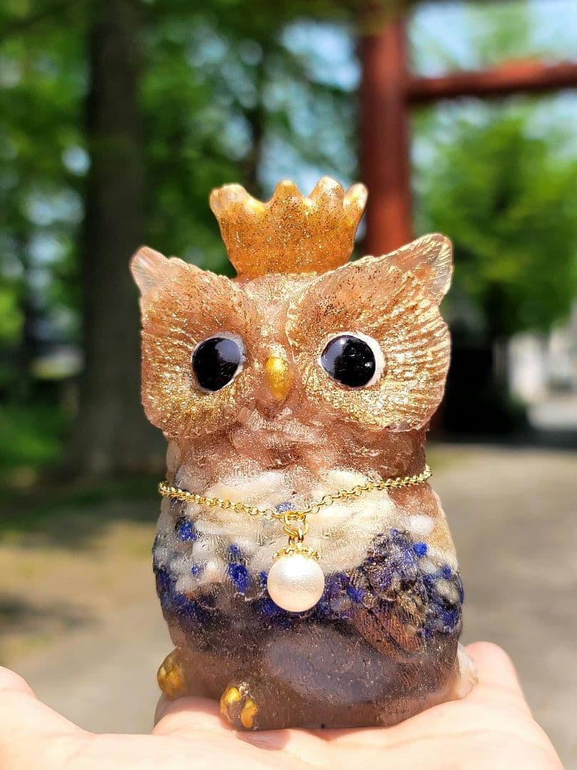 イベ価格特大★縁結び★目標達成幸せのフクロウオルゴナイト