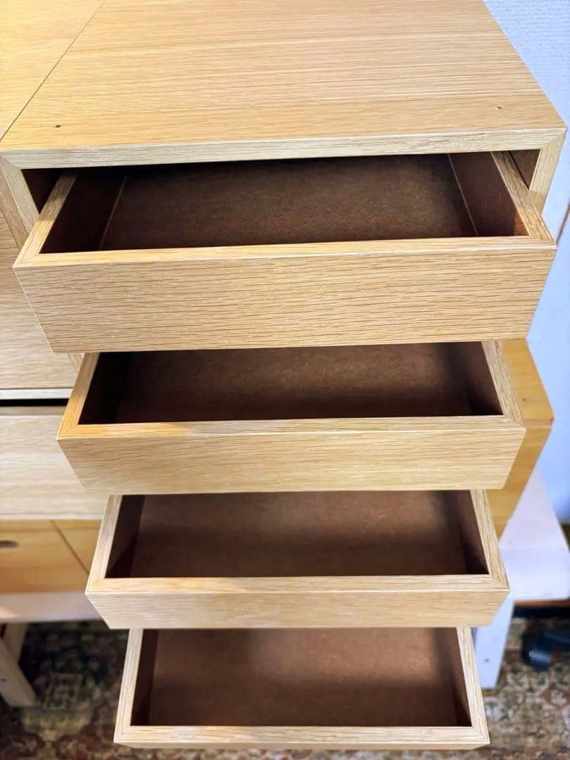 ☘️送料込⭐️美品⭐️２個セット⭐️廃盤希少⭐️無印良品⭐️木製収納ケース⭐️引出式4段 2段