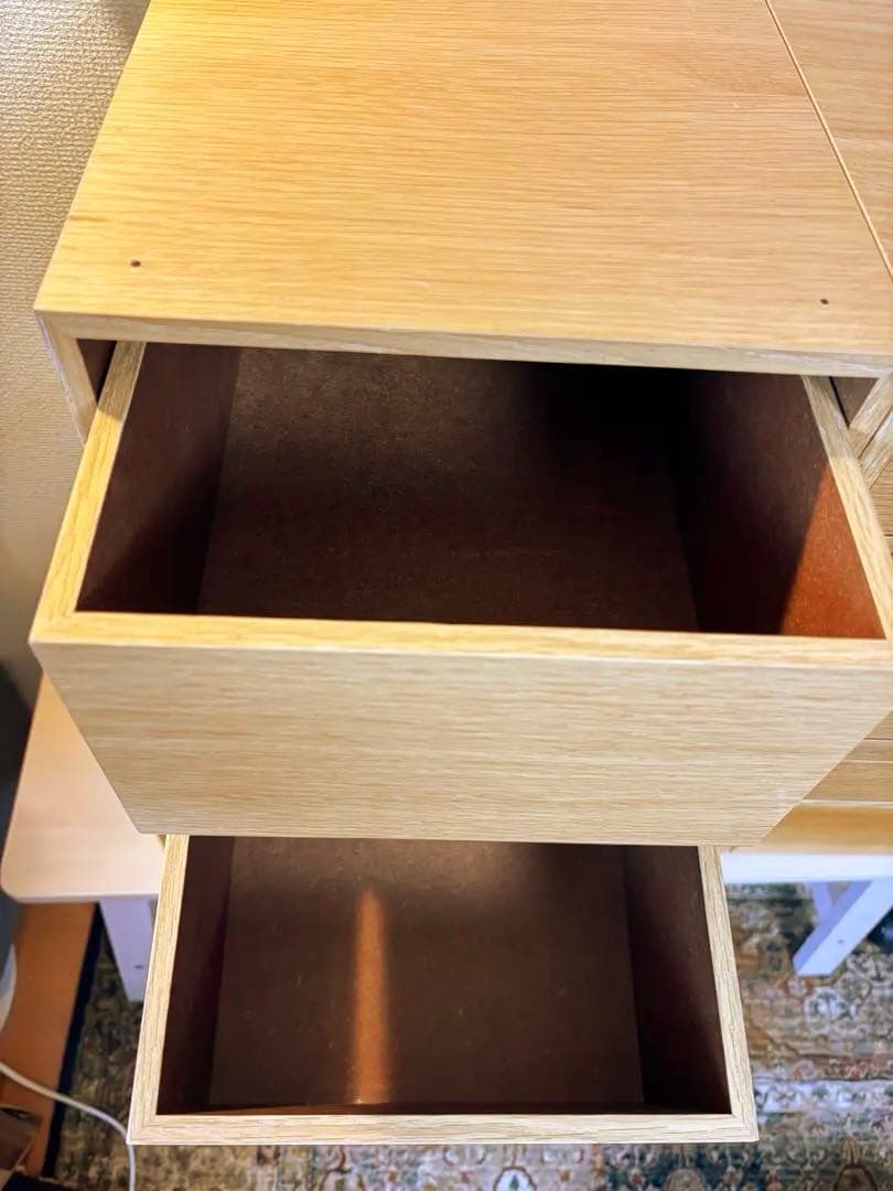 ☘️送料込⭐️美品⭐️２個セット⭐️廃盤希少⭐️無印良品⭐️木製収納ケース⭐️引出式4段 2段