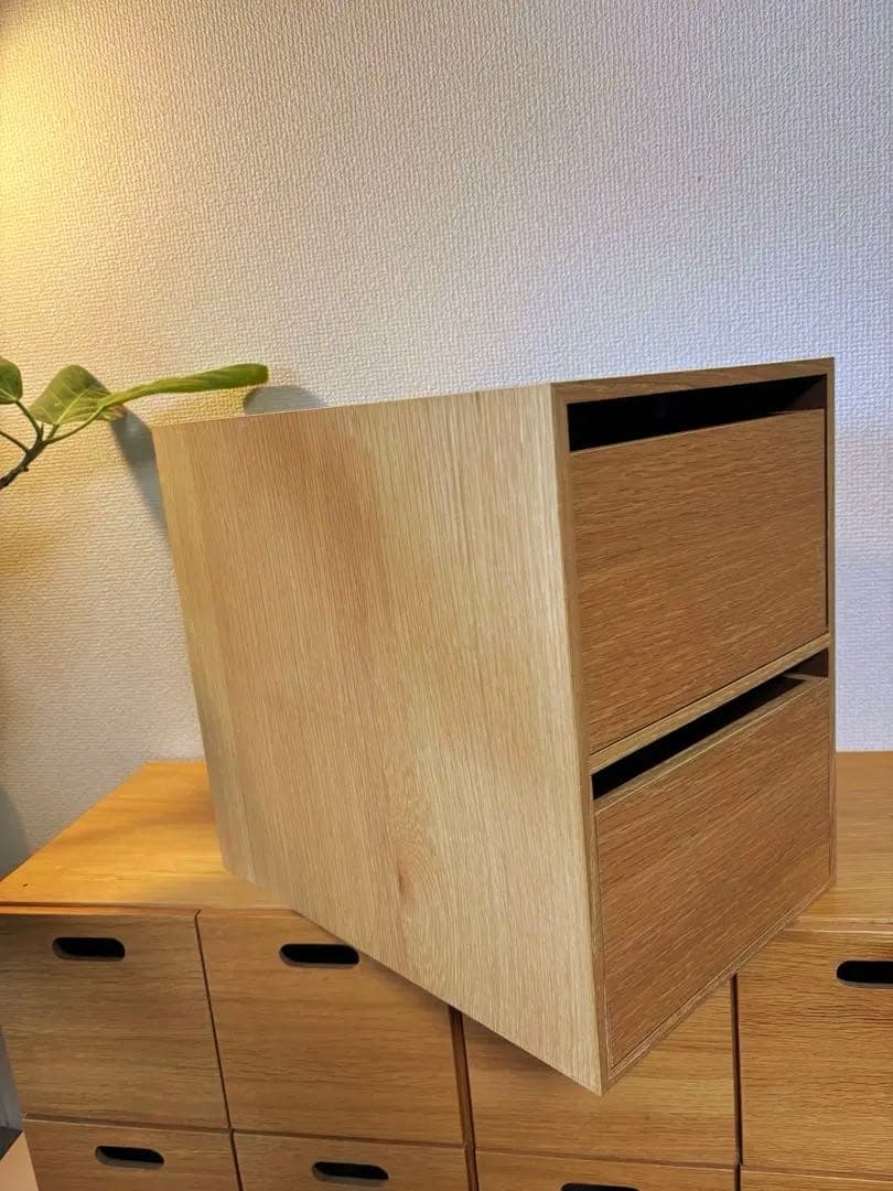 ☘️送料込⭐️美品⭐️２個セット⭐️廃盤希少⭐️無印良品⭐️木製収納ケース⭐️引出式4段 2段