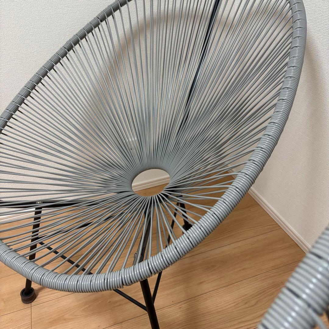 アカプルコチェア ２つセット　グレー　ラウンジチェア パーソナルチェア　椅子