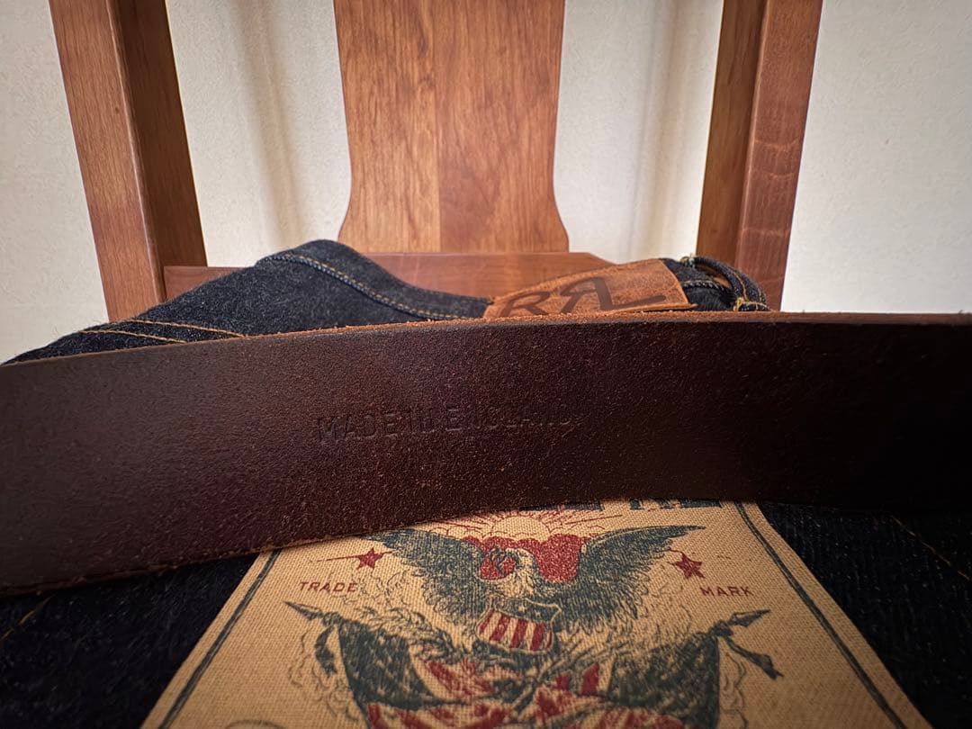 DOUBLE RLダブルアールエル ダブルリング レザーベルト 36 RRL