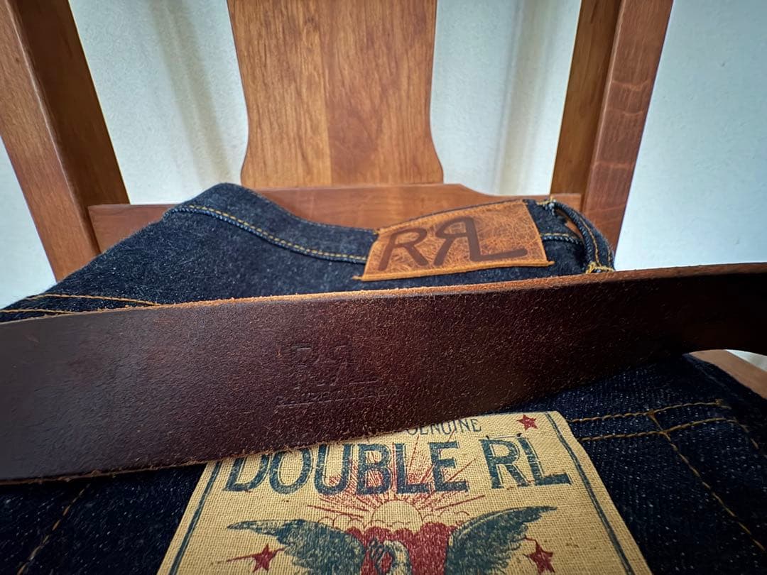 DOUBLE RLダブルアールエル ダブルリング レザーベルト 36 RRL