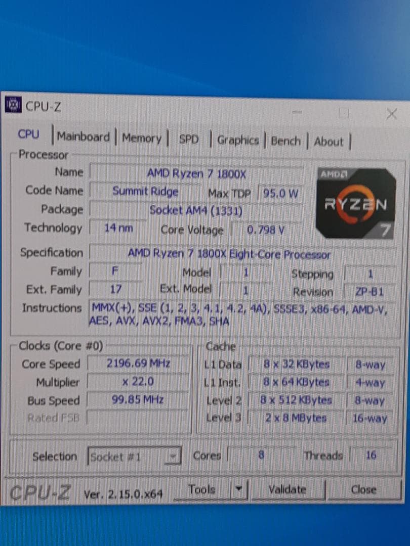 自作PC　RYZEN7 1800X・16GB・128GB・GTX660