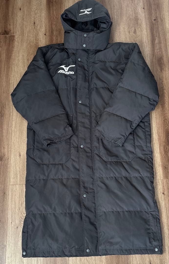 ミズノ　MIZUNO ロングベンチコートL チャコールグレー　ダウンコート