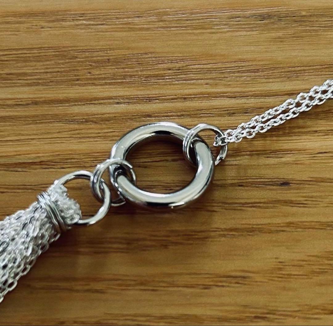 OX JEWELRY風　ハンドメイド　タッセルシルバーネックレス シルバー925