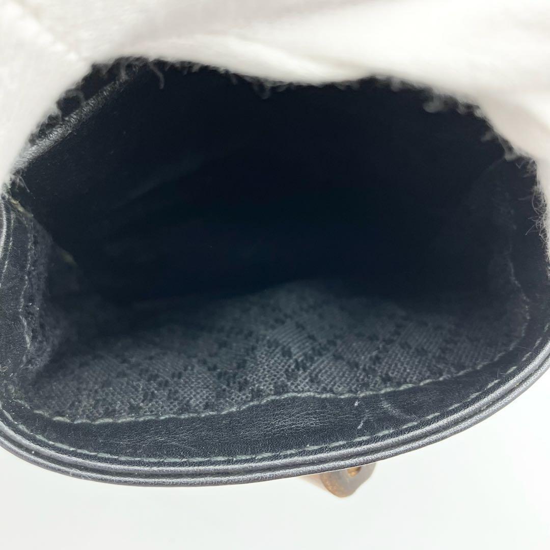 グッチ バンブー リュック バックパック レザー リュックサック 巾着 ブラック